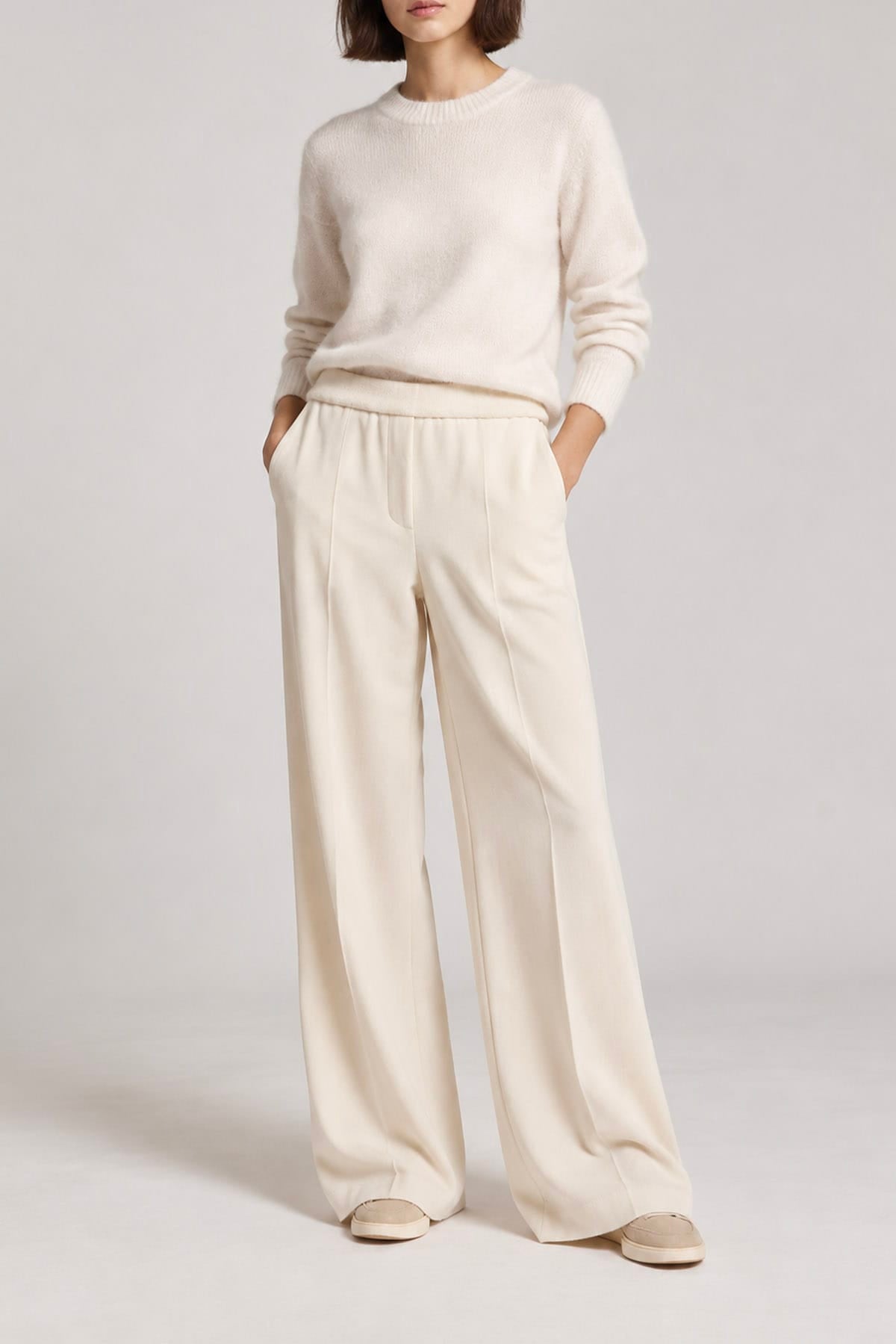 PESERICO PANTALONE LUNGO  BEIGE POLVERE DI STELLE / 36 Pantaloni in felpa garzata donna Peserico A04859J0