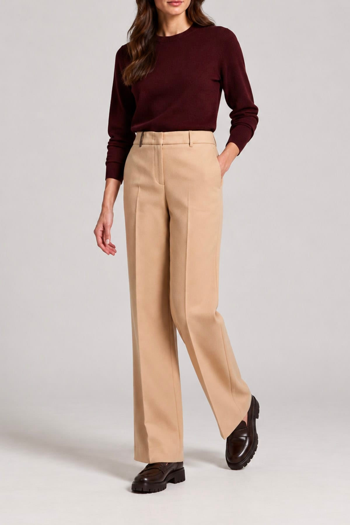 PESERICO PANTALONE LUNGO  Pantaloni in panno cashmere e lana Peserico P04044