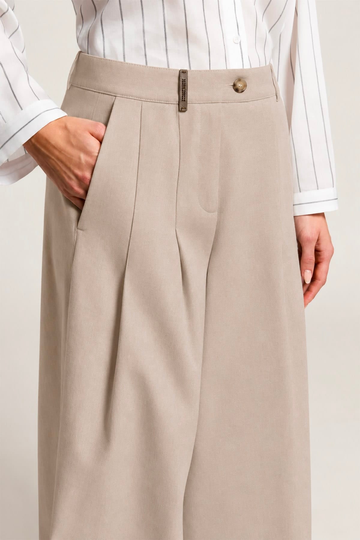 PESERICO PANTALONE LUNGO  Pantaloni over donna Peserico beige A04646T3
