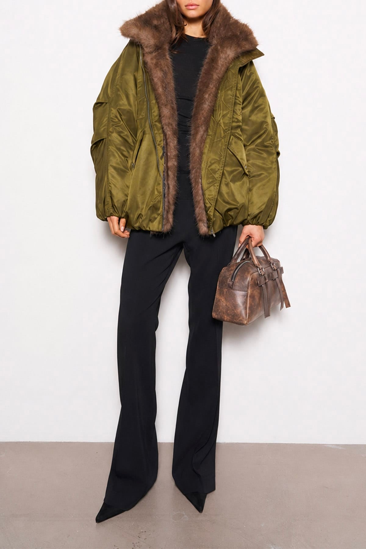 STAND STUDIO GIACCONE  Bomber in ecopelliccia donna Stand Studio Thilda