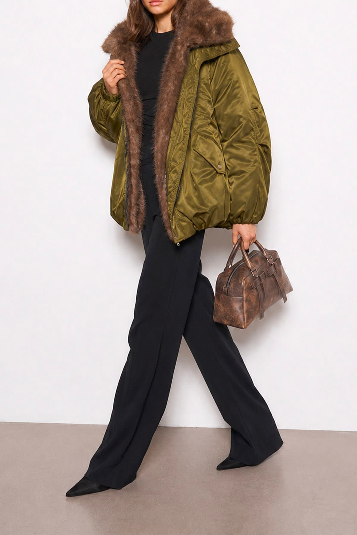 STAND STUDIO GIACCONE  Bomber in ecopelliccia donna Stand Studio Thilda
