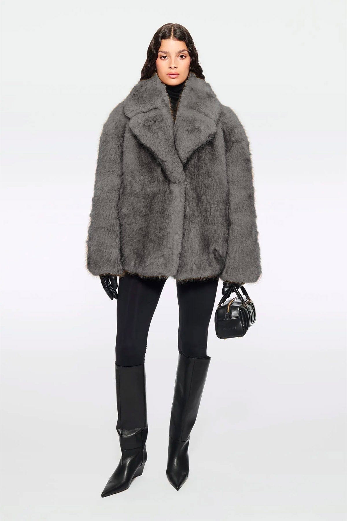 STAND STUDIO GIACCONE  GRIGIO / 32 Giacca in pelliccia ecologica donna Stand Studio Valentina