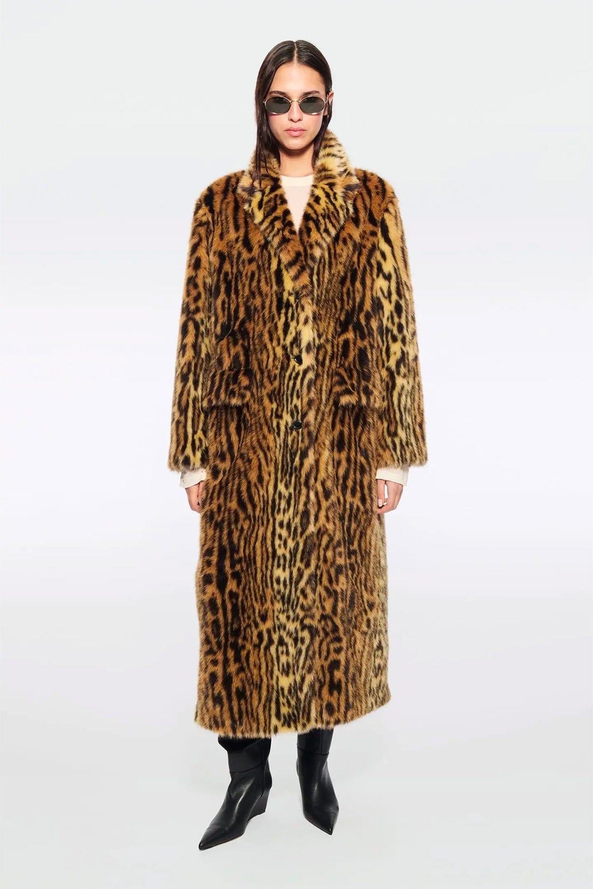 STAND STUDIO MANTELLO-MANTELLA  LEOPARDATO / 32 Pelliccia ecologica donna leopardata donna Marceline
