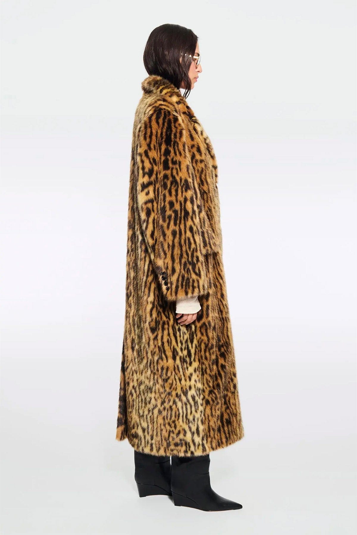 STAND STUDIO MANTELLO-MANTELLA  Pelliccia ecologica donna leopardata donna Marceline