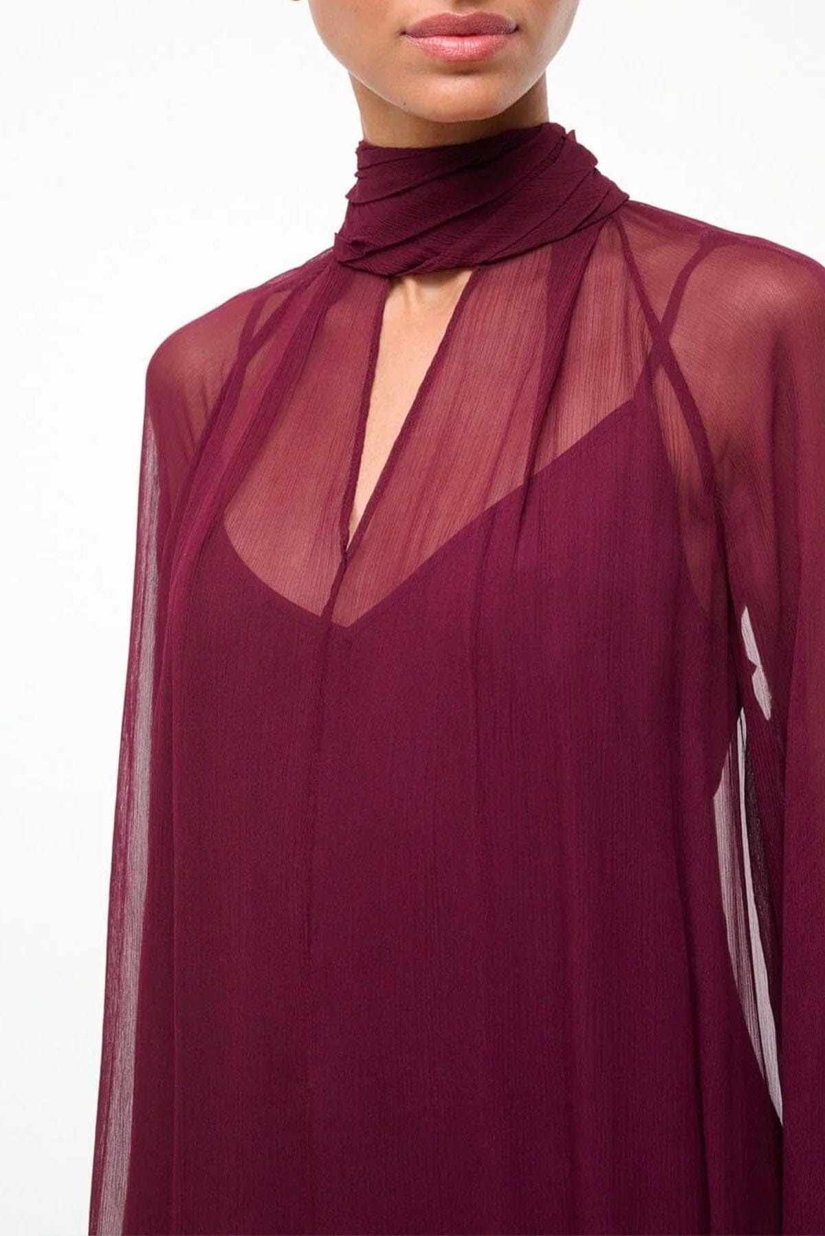 STAUD ABITO  Abito con maniche lunghe donna bordeaux Staud Esther
