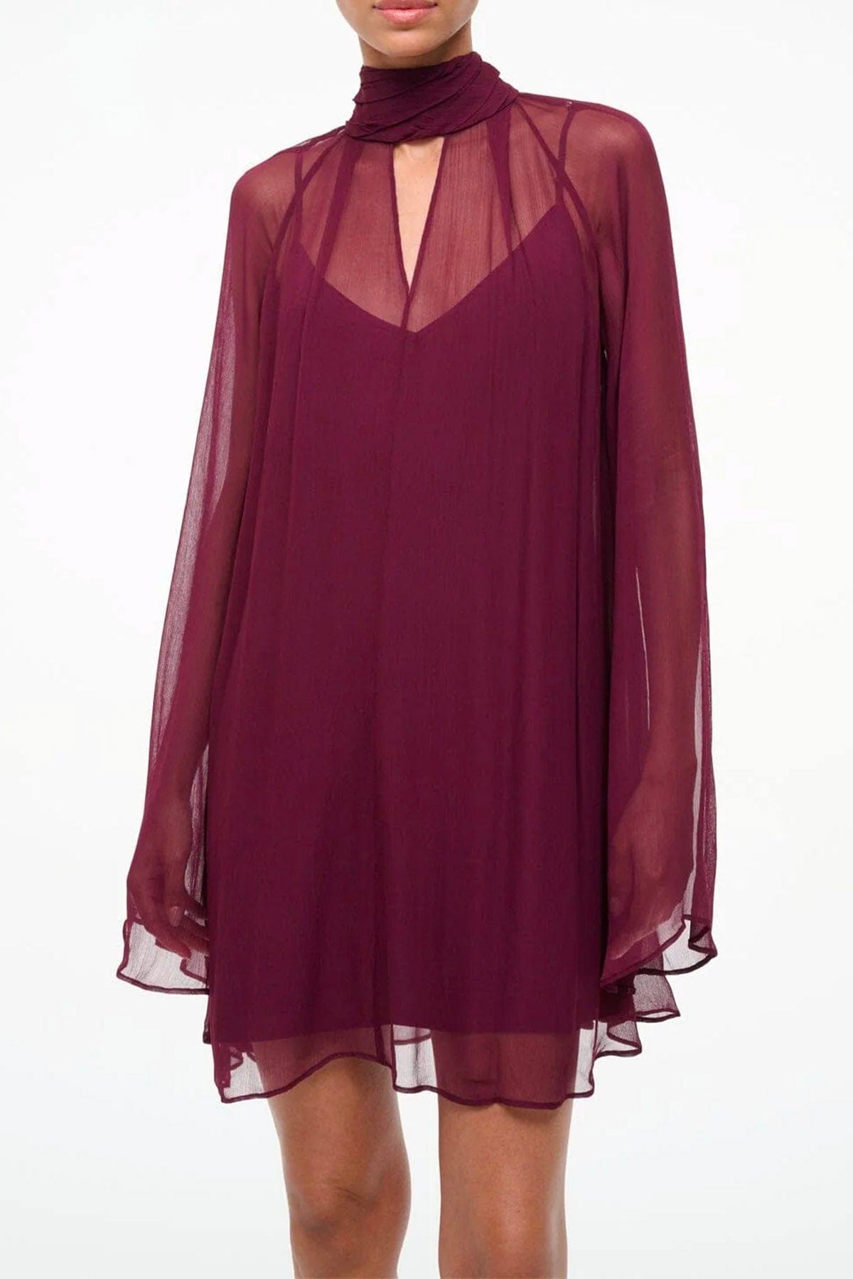 STAUD ABITO  Abito con maniche lunghe donna bordeaux Staud Esther