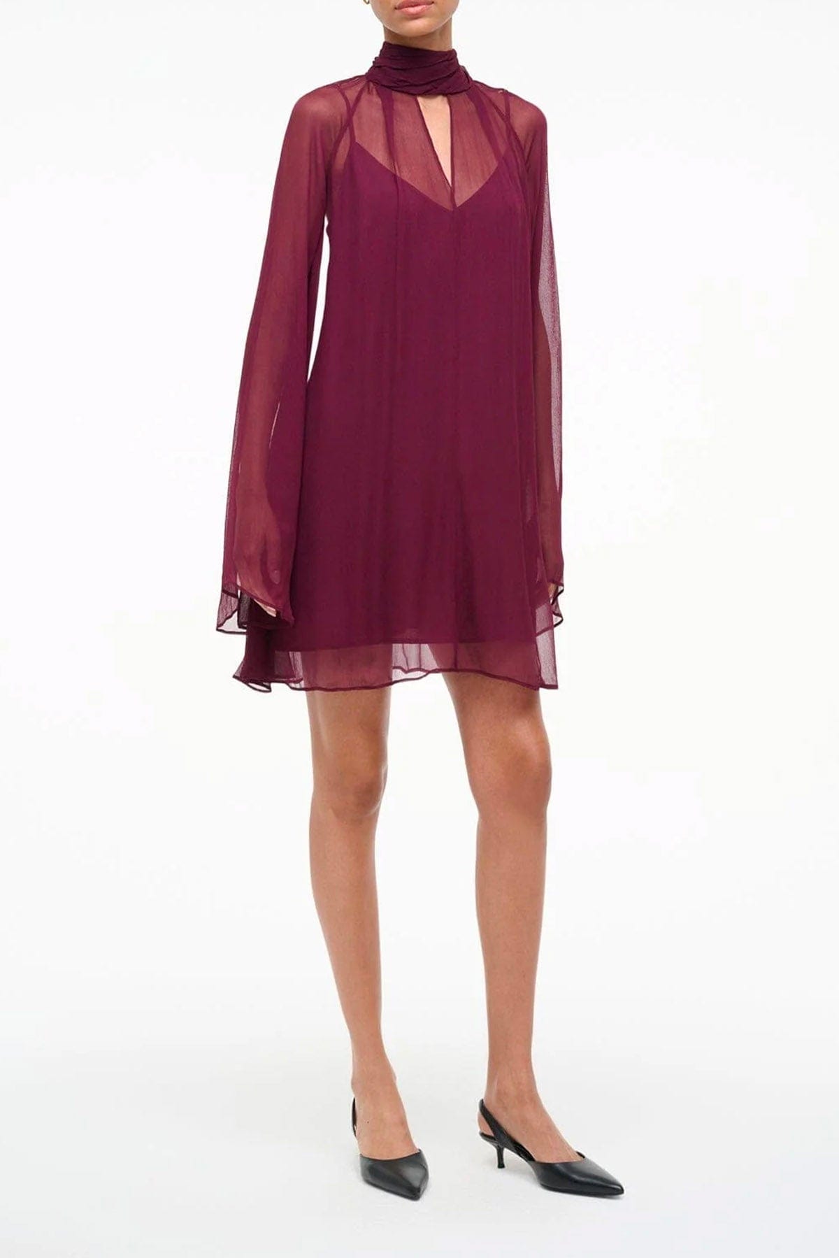 STAUD ABITO  Abito con maniche lunghe donna bordeaux Staud Esther