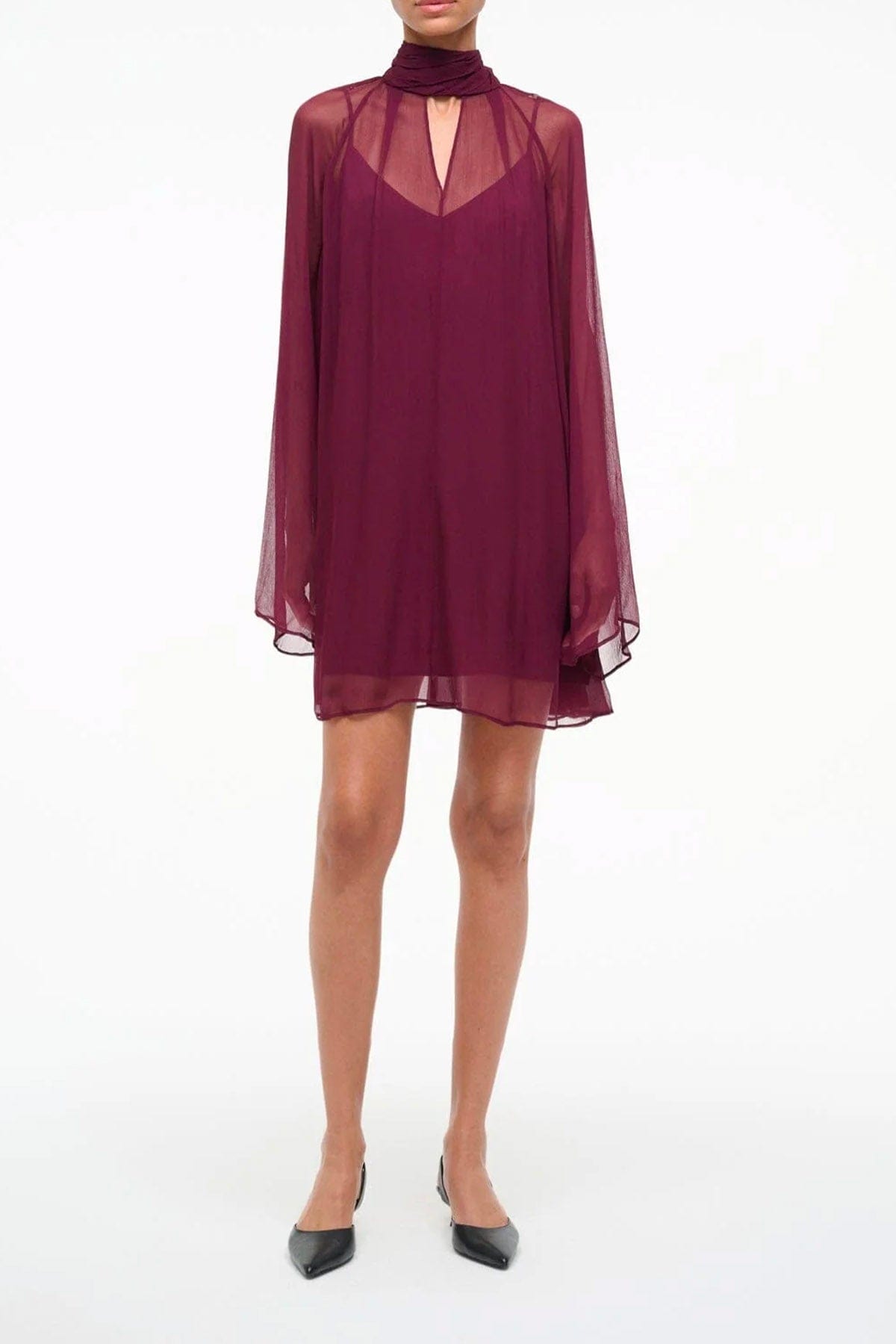 STAUD ABITO  Abito con maniche lunghe donna bordeaux Staud Esther