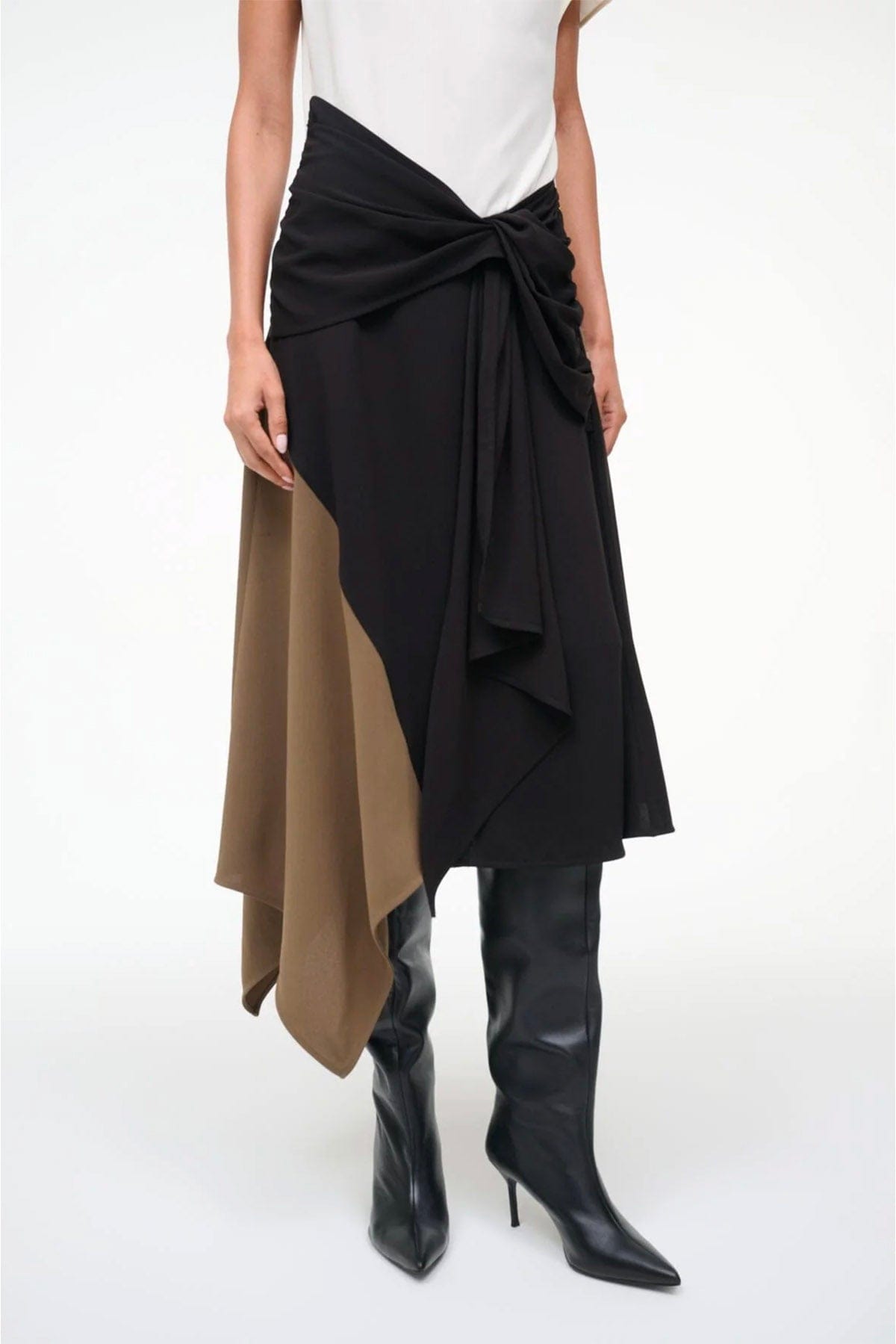 STAUD ABITO  Abito lungo bicolor donna elegante Staud