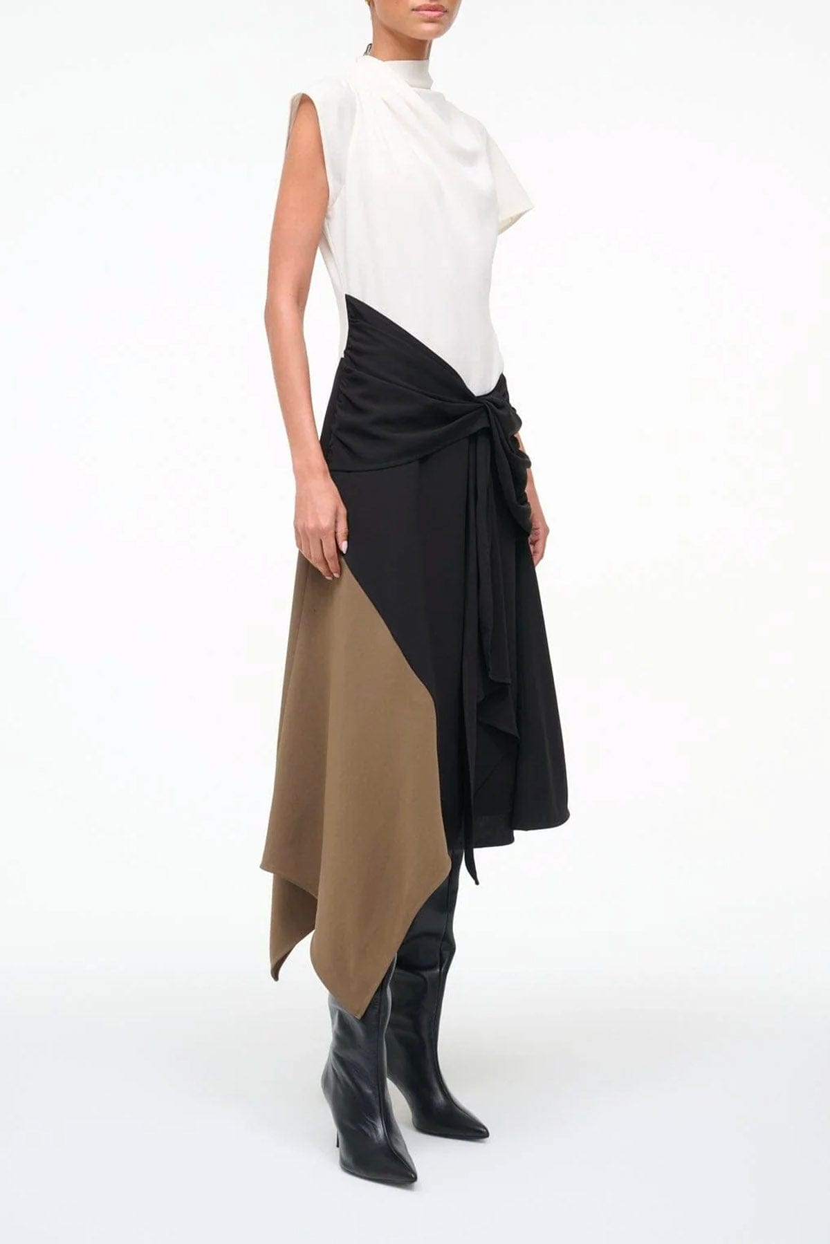 STAUD ABITO  Abito lungo bicolor donna elegante Staud