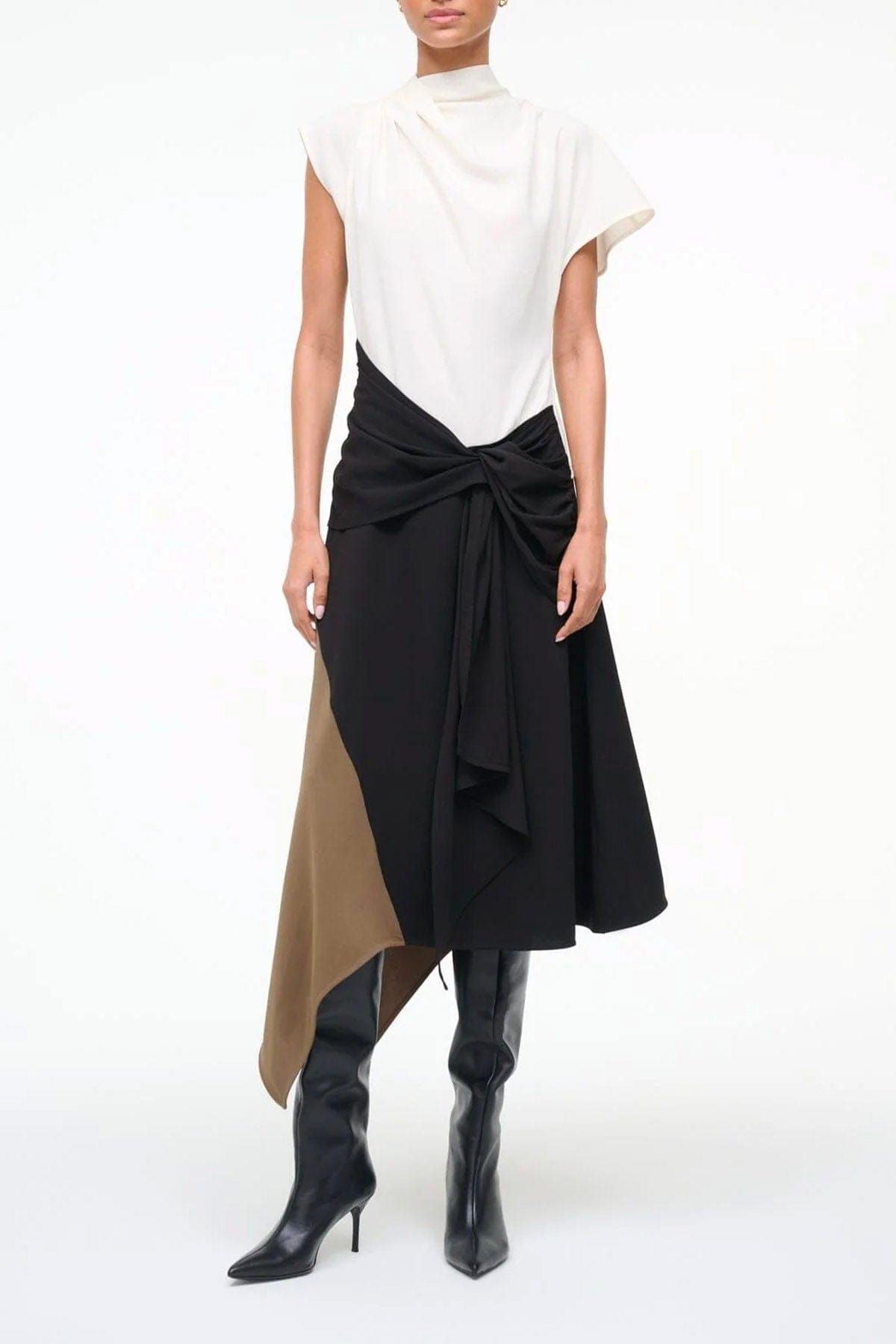 STAUD ABITO  Abito lungo bicolor donna elegante Staud