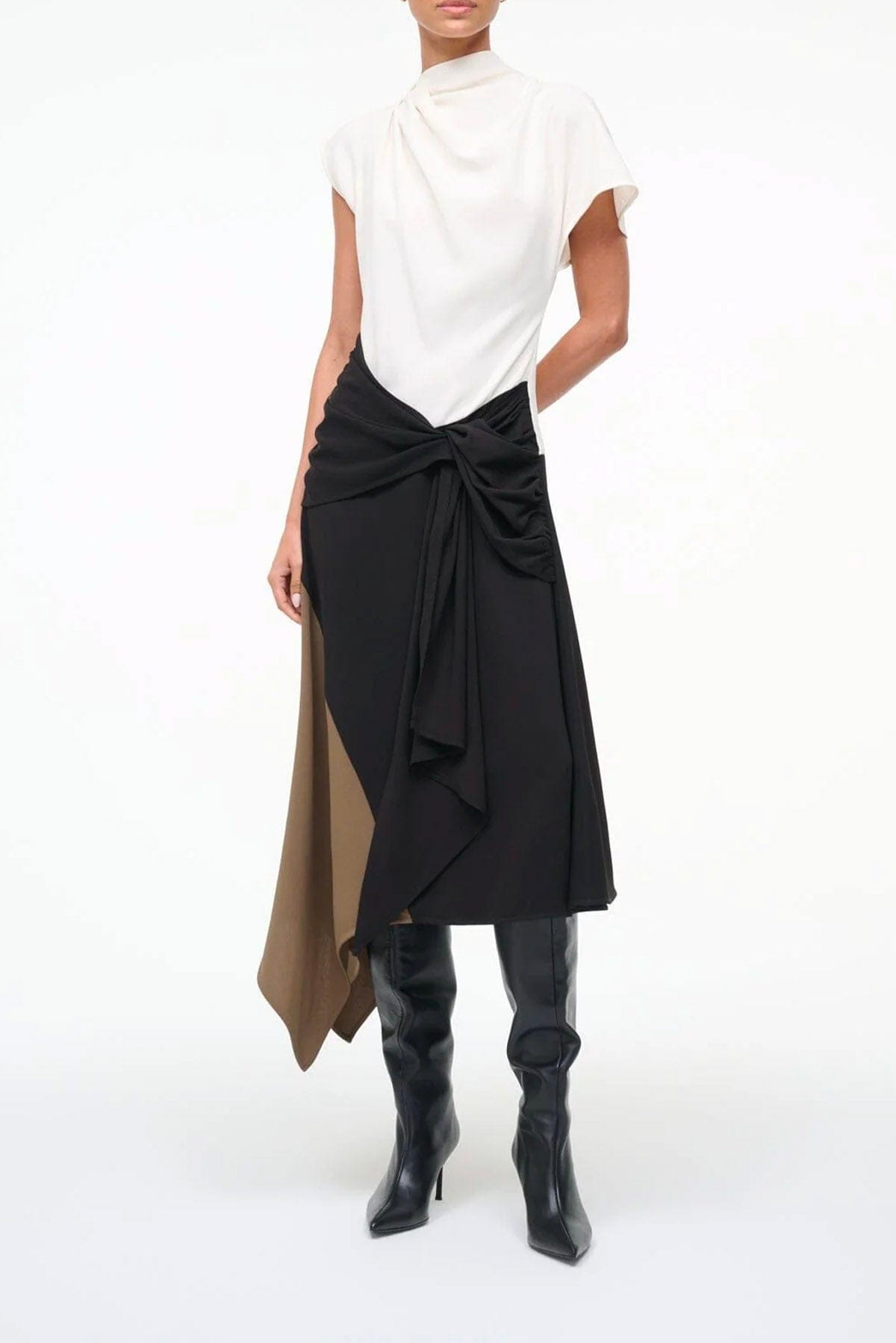 STAUD ABITO  Abito lungo bicolor donna elegante Staud