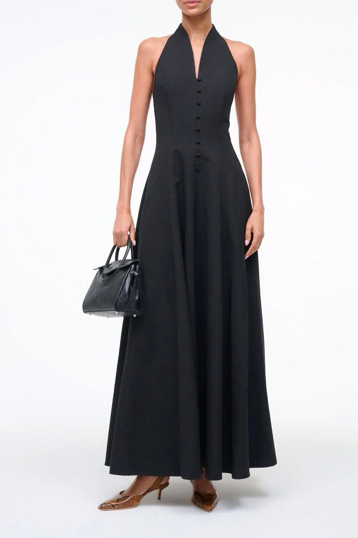 STAUD ABITO  NERO / 00 Vestito lungo nero donna Staud Stella