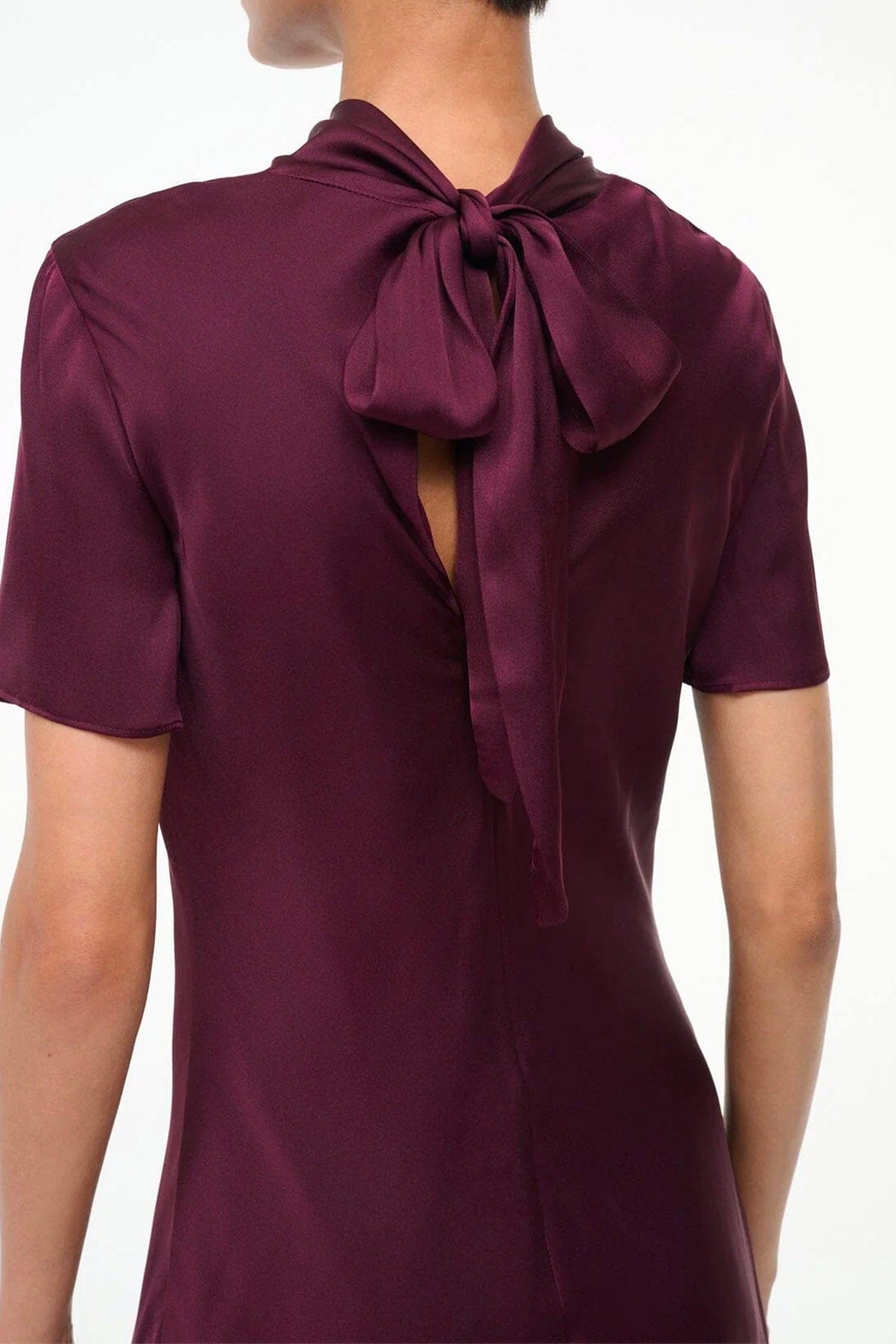 STAUD ABITO  Vestito corto donna bordeaux in seta Staud Iris