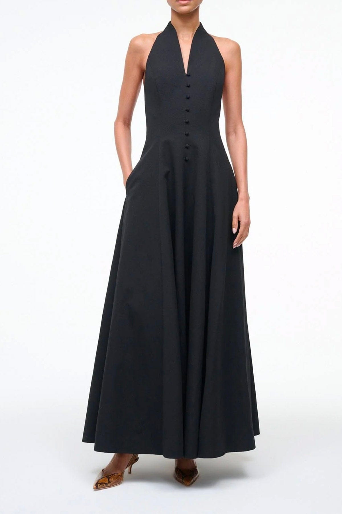 STAUD ABITO  NERO / 00 Vestito lungo nero donna Staud Stella