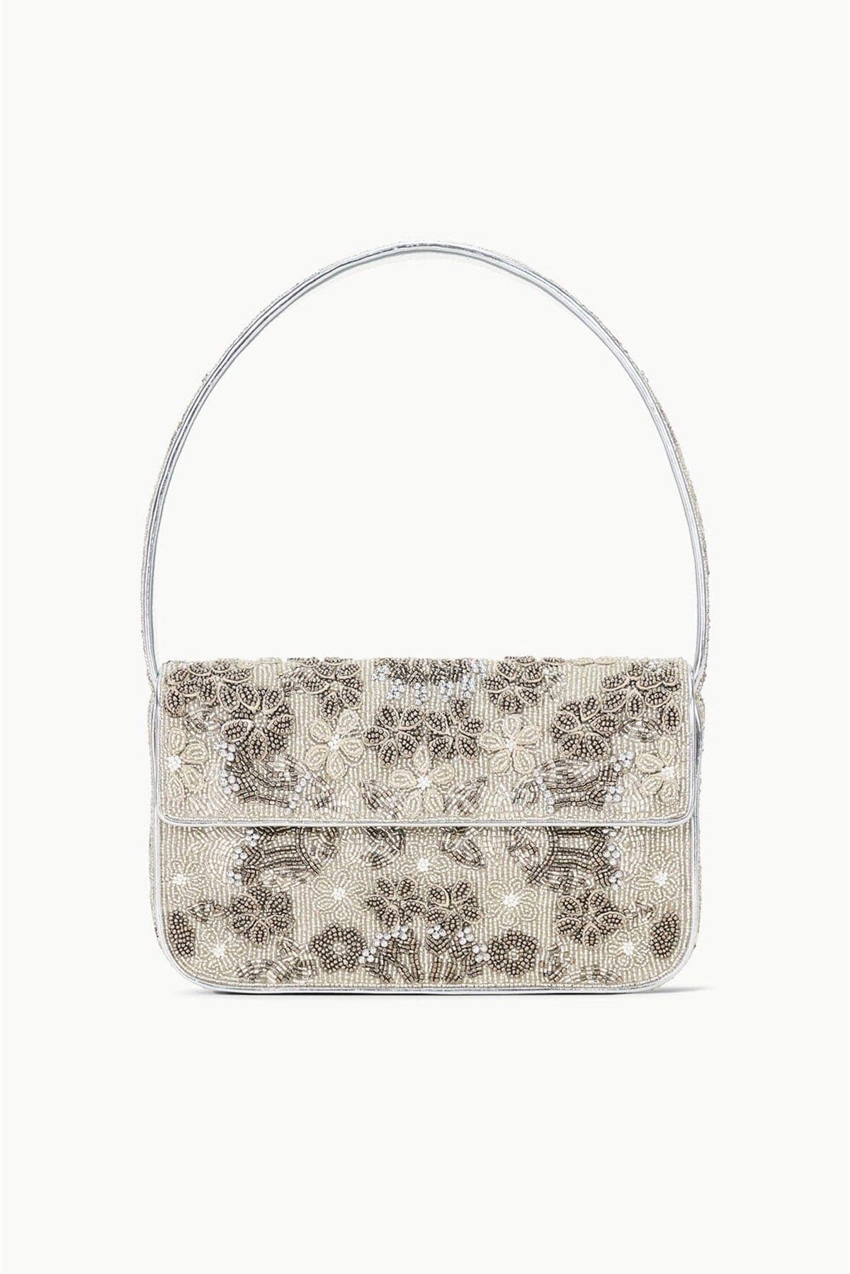 STAUD BORSA  ARGENTO FIORATO / UNICA Borsa Tommy in strass fiorata argento Staud