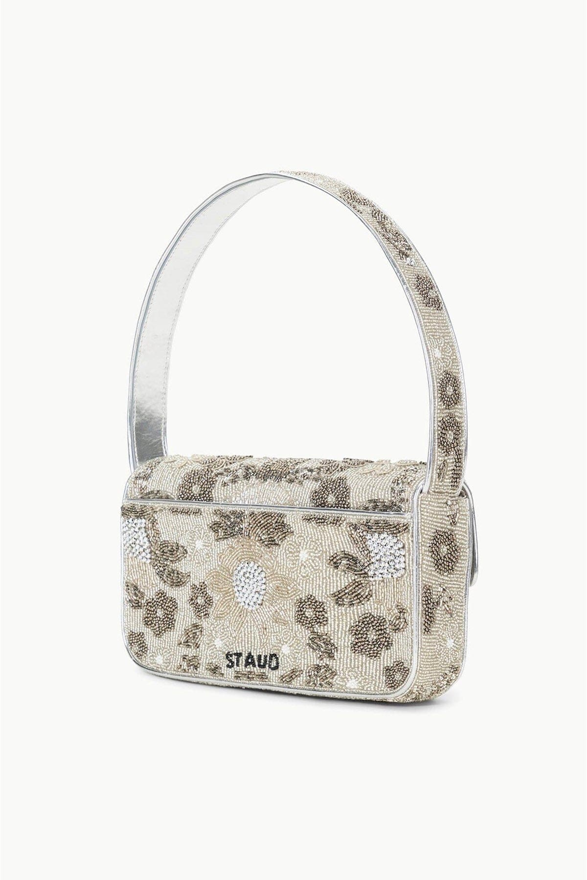 STAUD BORSA  ARGENTO FIORATO / UNICA Borsa Tommy in strass fiorata argento Staud