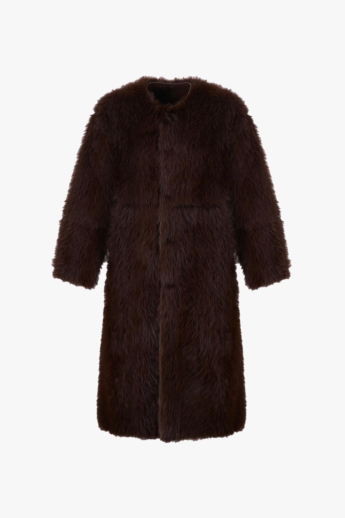 URBANCODE MANTELLO-MANTELLA  CIOCCOLATO / XXS Cappotto pelo lungo vegano Urbancode BJ 20018