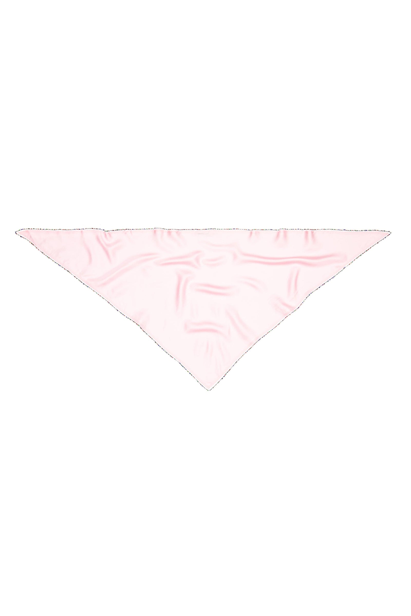 Faliero Sarti FOULARD-SCIARPA-NASTRO  ROSA / UNICA Foulard in Seta Rosa Con Decorazioni sui Bordi Amina