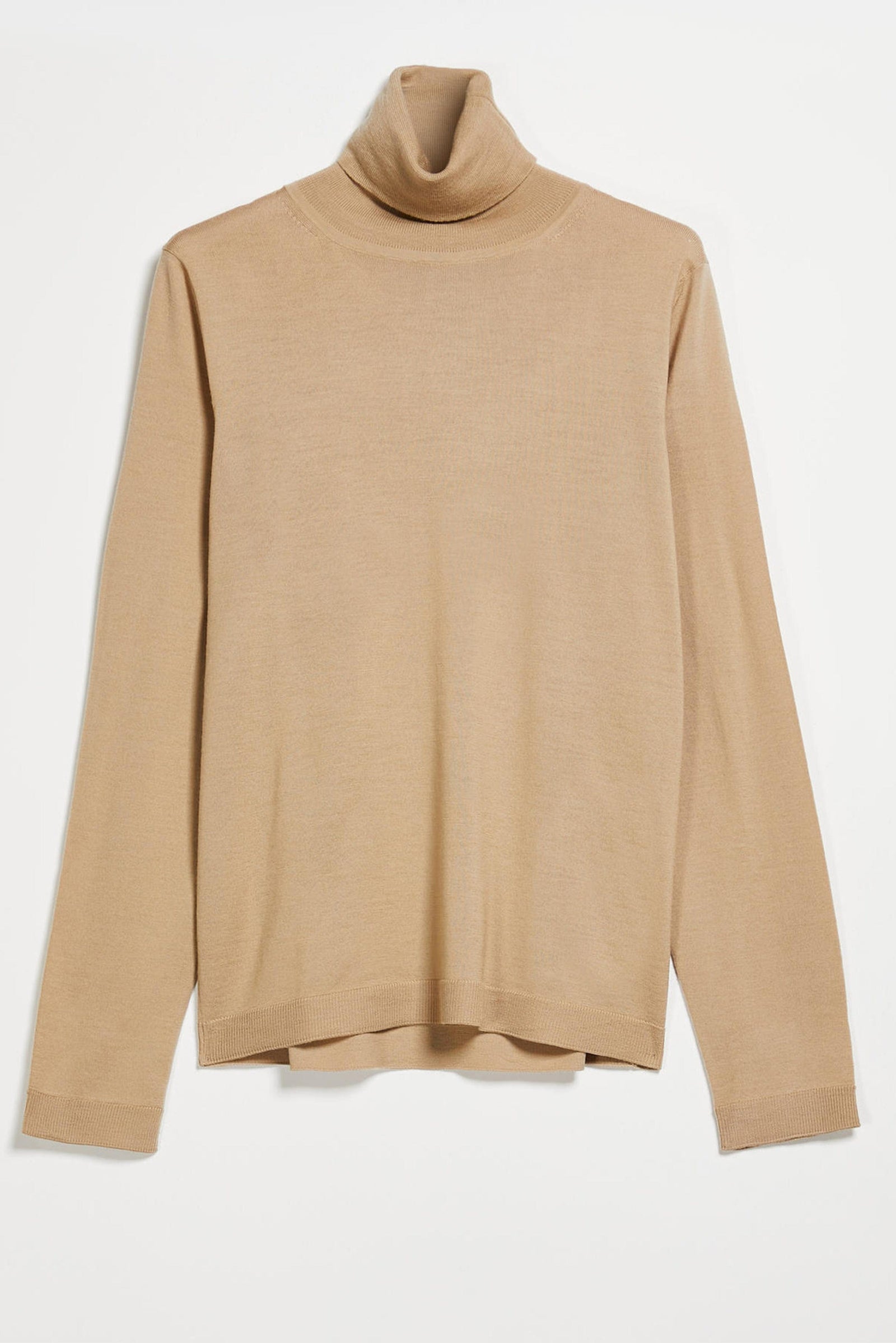 MAXMARA MAGLIA-CANOTTIERA-TOP  ALBINO - BEIGE / XS Dolcevita in Lana Max Mara Romolo