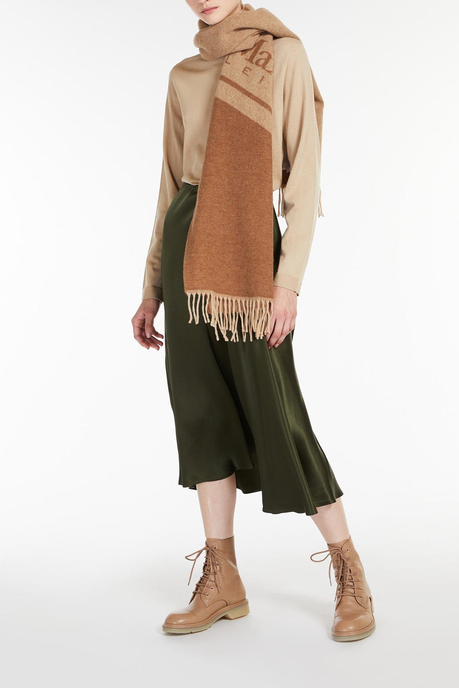 MAXMARA MAGLIA-CANOTTIERA-TOP  ALBINO - BEIGE / XS Dolcevita in Lana Max Mara Romolo