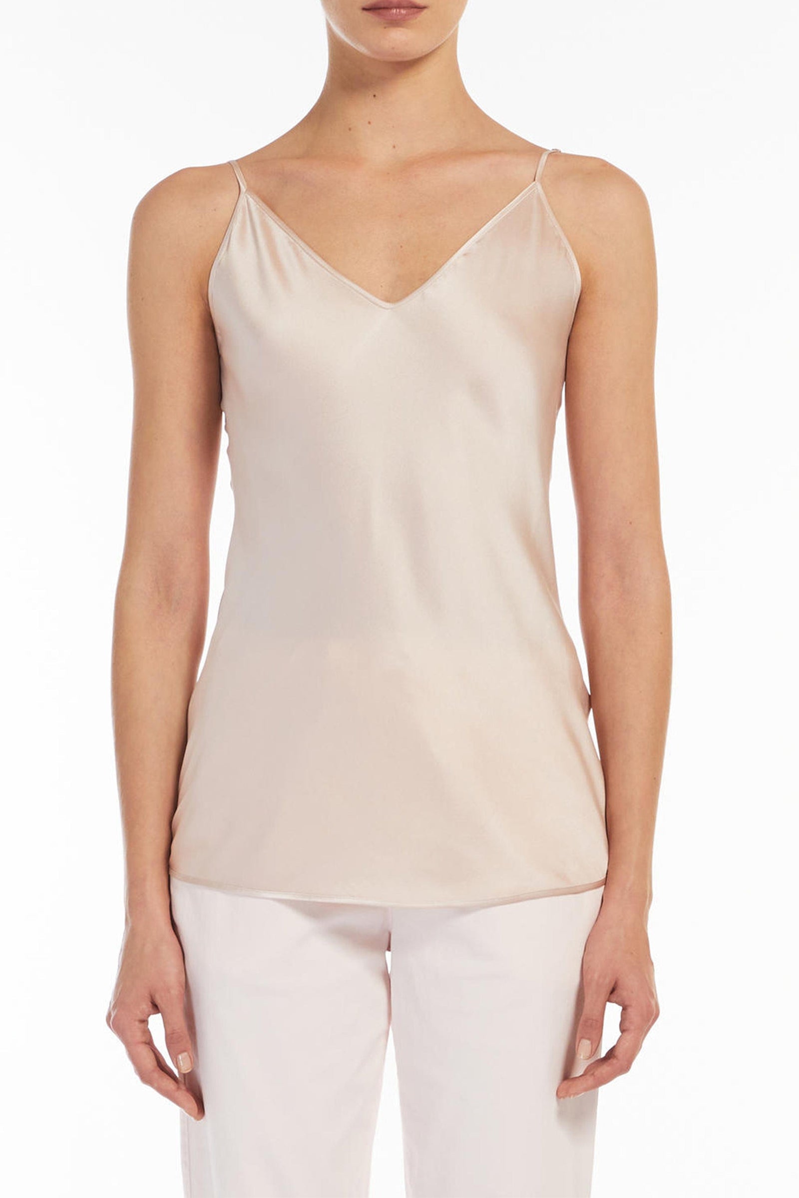 MAXMARA TOP-CANOTTIERA IN TES.  ROSA / 34 Canotta Rosa in Seta Max Mara Lucca