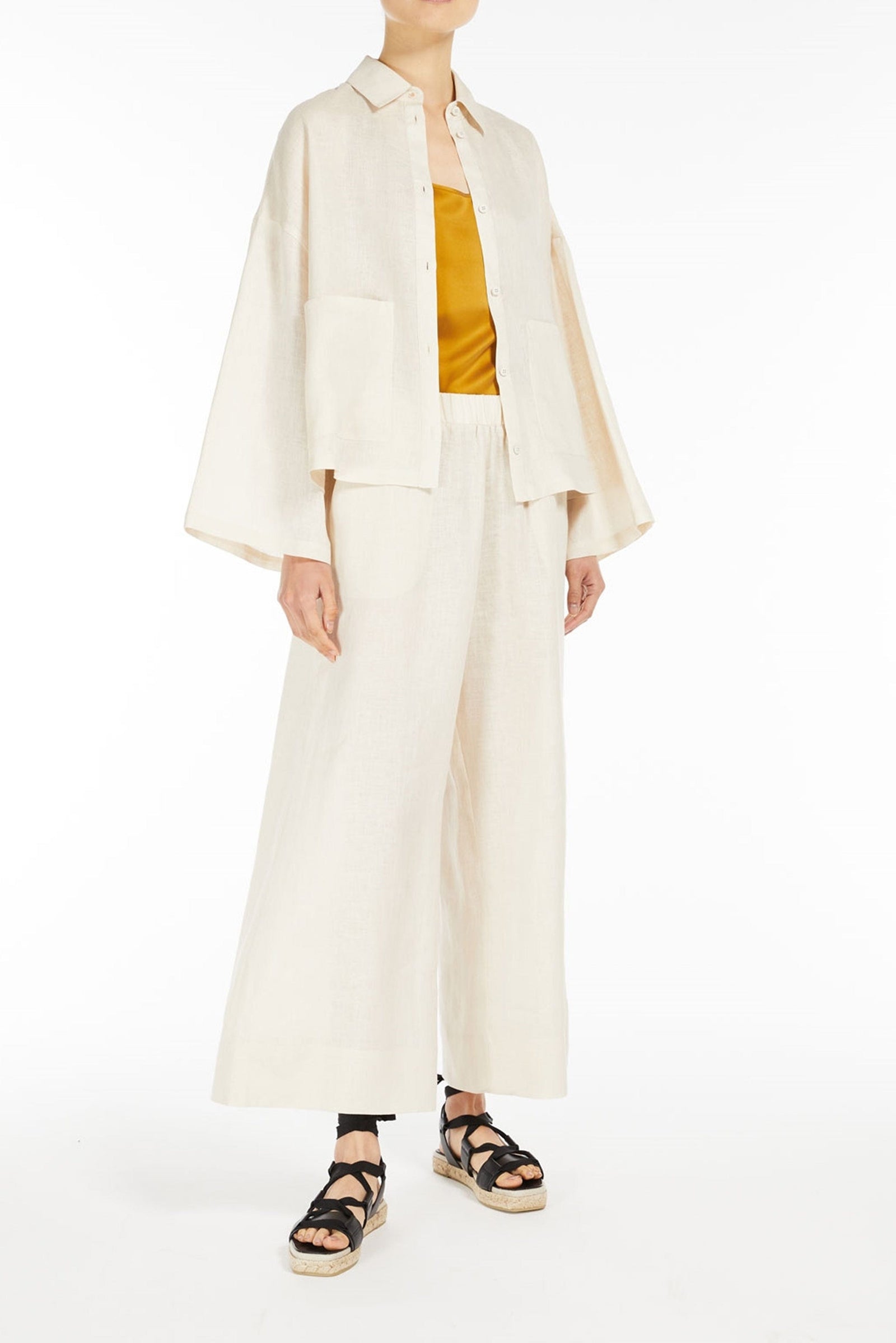 MAXMARA TOP-CANOTTIERA IN TES.  Top Max Mara Pan