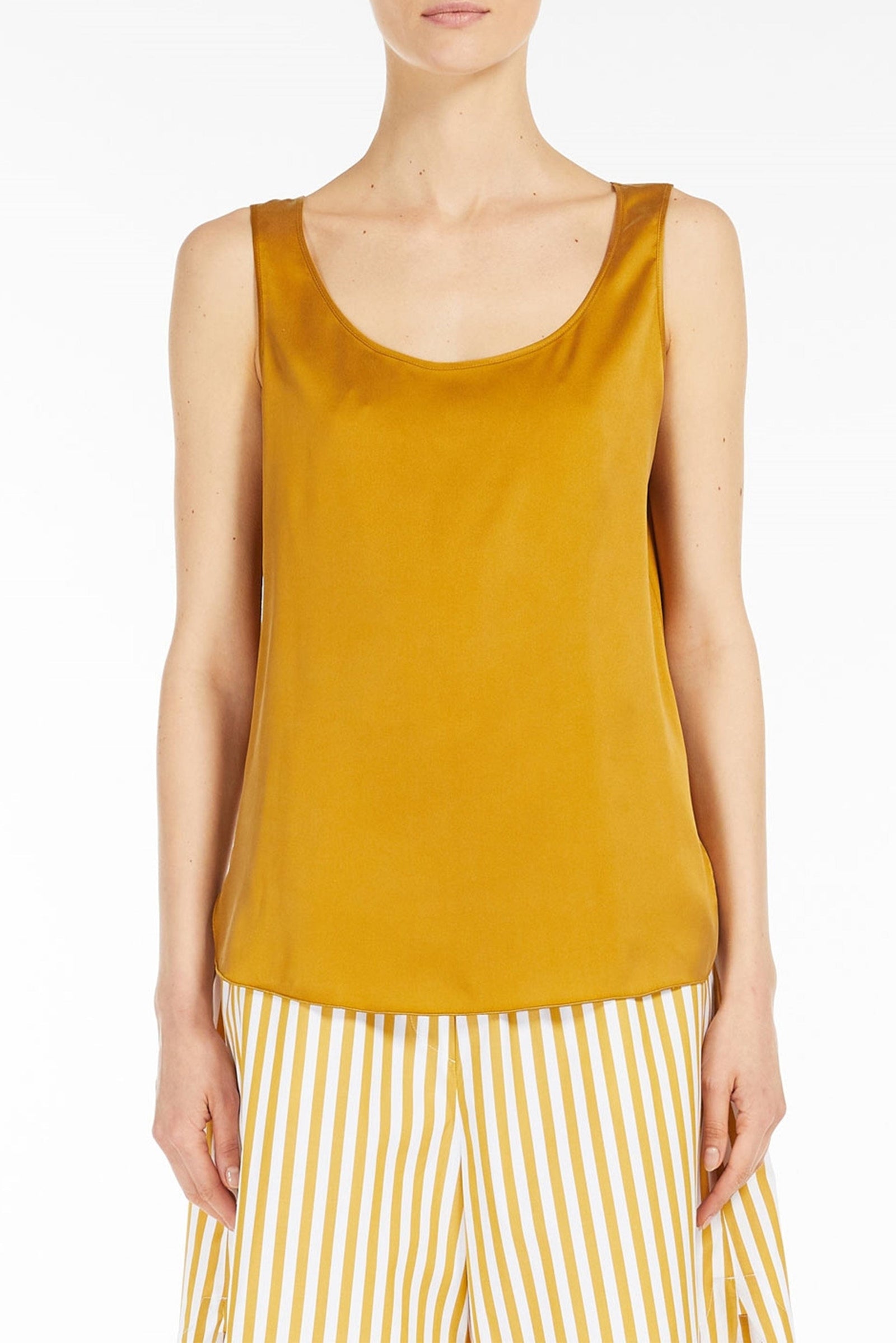 MAXMARA TOP-CANOTTIERA IN TES.  Top Max Mara Pan